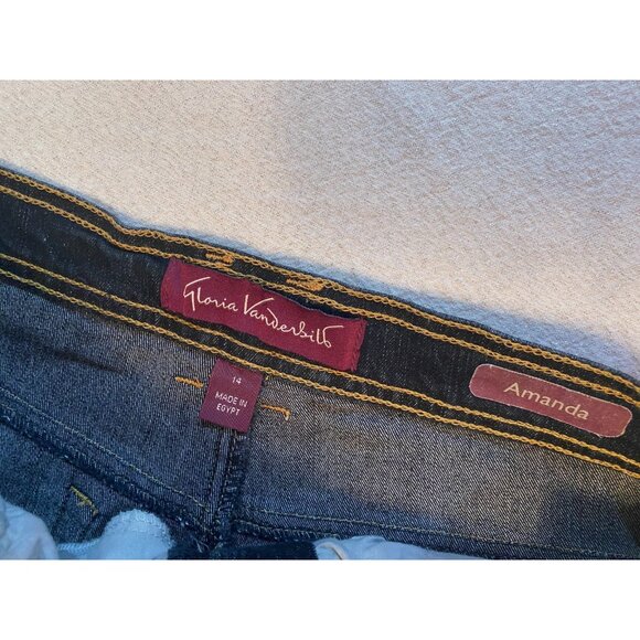 Gloria Vanderbilt size 14 dark denim jeans. Amanda style - Picture 7 of 9